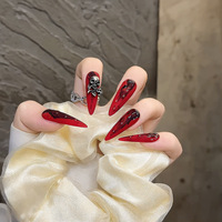 Ongles press-on gothiques de haute qualité, faciles à appliquer, faux ongles à couverture complète, OEM ODM