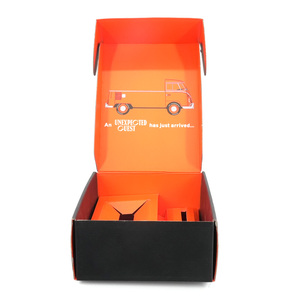 Cajas de Embalaje Negras y Naranjas para Pequeñas Empresas, Impresión Personalizada al por Mayor para Regalos Sorpresa, Envíos y Fiestas - Product Image 3
