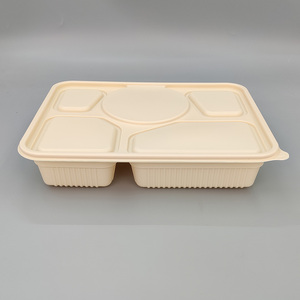 Dùng một lần 5 ngăn bột bắp Hộp Ăn Trưa phân hủy thức ăn nhanh <span class=keywords><strong>container</strong></span> đưa ra thực phẩm bữa ăn tối tấm - Product Image 2