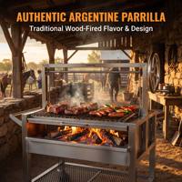Barbecue de style Gaucho argentin Santa Maria avec corps renforcé en acier 201 et grille de précision en acier 304 pour réunion de famille