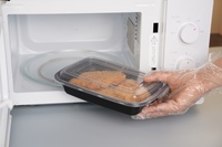 Boîtes à lunch jetables en plastique noir personnalisées à 1 compartiment pour micro-ondes, contenants de préparation de repas avec couvercle pour restaurant