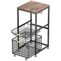 Étagère murale multi-niveaux en métal pour le rangement, panier de rangement pour le salon, organisateur de maison