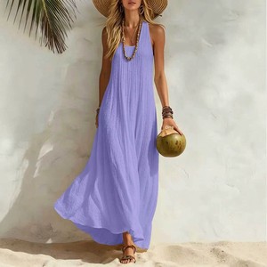 Robe longue ample anti-rides <span class=keywords><strong>taille</strong></span> haute pour <span class=keywords><strong>femme</strong></span>, collection été 2026, prix usine, vente en gros OEM ODM personnalisée - Product Image 3