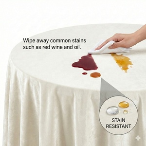 <span class=keywords><strong>Tovaglia</strong></span> Rotonda in Velluto Resistente al Fuoco e alle Macchie con Logo Personalizzato per Hotel 5 Stelle, Banchetti, Ristoranti e Catering - Product Image 3
