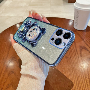 Nueva Funda de Teléfono con Diseño de Osito Adorable y Efecto de Arena Movediza para iPhone 17E15 14 13 <span class=keywords><strong>Pro</strong></span> Max, Funda Protectora de TPU a Prueba de Golpes - Product Image 5