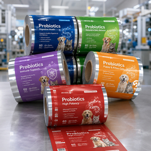 Film d'emballage pour friandises pour animaux de compagnie, film laminé de qualité alimentaire pour machine d'emballage automatique, fabricant - Product Image 1