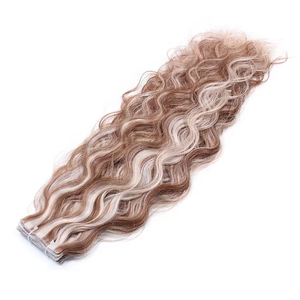 Invisible <b>Long</b> Tape Hair Extensions Remy Human Hair curly piano color Double Drawn Seamless Skin Tape In Easy Install For Women - Product Image 2