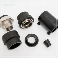 REHOME Usine Haute Pression 100 Raccords de Tuyauterie HDPE 20mm 25mm 32mm Alkathène Pe PP Bleu Couleur Femelle Filetée Accouplement Bouchon