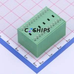 DB2EVH-2.5-2*12P-GN Plug-in Terminal Block Through hole,P=2.5mm Connector Board-to-Board / Socket - Closed 2x12P 2.5mm Green - Product Image 2