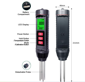 Medidor de Suelo Digital con Pantalla, Sonda de Prueba de Temperatura y CE, Precio de Fábrica, Medidor de CE de Suelo Portátil - Product Image 6