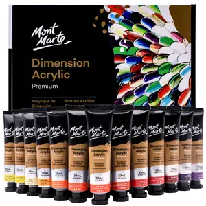 Ensemble de peinture acrylique 3d, Mont Marte, avec des dimensions, 36pce x 37ml