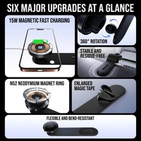 Pengisi Daya Mobil Nirkabel Magnetik MagSafe 15W Grosir, Dudukan Ponsel Mobil Lengan Fleksibel dari Paduan Logam, Dapat Diputar 360 Derajat