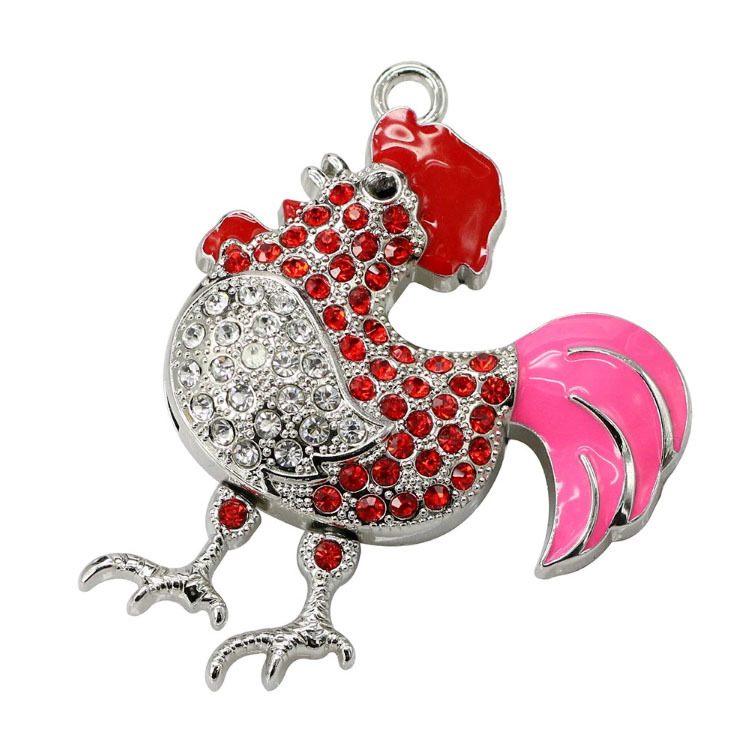 Promocional collar de joyas de estilo forma de Polla de memoria Usb Stick 2GB 4GB 8GB Gallo Usb Flash Drive 16GB 32GB Pendrive