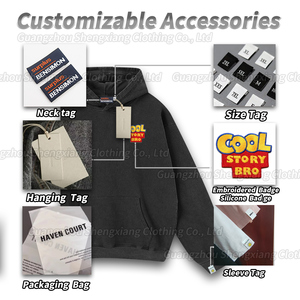 Sudadera con Capucha Personalizada para Hombre, Estilo Oversize, Lavado Ácido, Impresión DTG con Logotipo, Algodón Grueso, Diseño Gráfico <span class=keywords><strong>Rap</strong></span>, Fabricante - Product Image 4