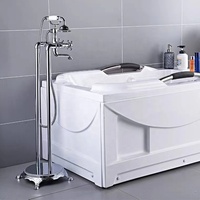 Mitigeur de bain sur pied classique avec douchette Vintage salle de bain montage au sol baignoire douche mitigeur robinets