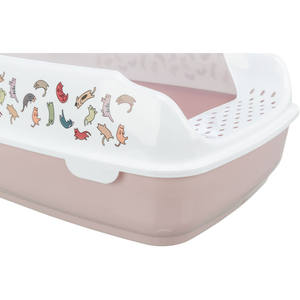 Bandeja Sanitaria para Gatos Delio, 38x20x50 cm, Lila y Blanco con Borde, para Gatos - Product Image 6