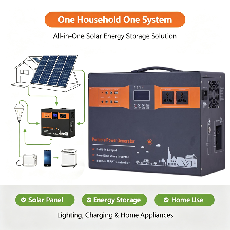 1000W Portable Power Station All-in-One Solar Energy Storage System for RV Camping Home Emergency Backup