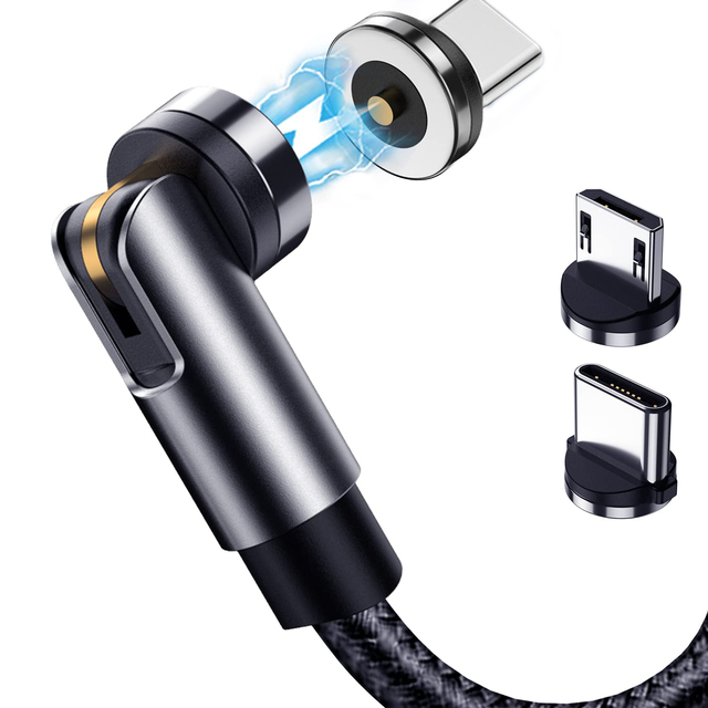 HYTO Wholesale Magnetics 3in1 540 Degree Free Rotation Magnetic for Iphone Charger Usb Data Charging Cable Magnet
