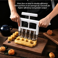 Distributeur manuel de pâte à 4 barils, une pression pour 4 boules de pâte égales, poids réglable pour boulangerie, gâteaux de lune, mochi, pâtisseries