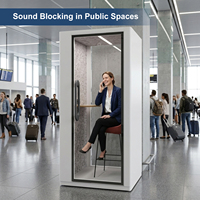 Cabine de bureau insonorisée Vestael Solo pour une intimité tranquille avec bureau, éclairage LED, ventilateur, climatisation et ports USB