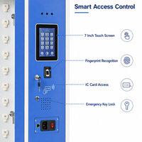 Armoire de rangement intelligente pour clés avec surveillance RFID en temps réel, déverrouillage par reconnaissance faciale, empreinte digitale et carte IC, et compartiment de rangement inférieur