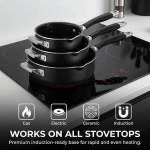 Ensemble de casseroles empilables professionnelles, modernes et durables, 3 pièces, 2,4 mm, gain de place, en céramique saine, antiadhésives, pour une cuisson saine - Product Image 6