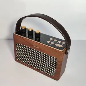 2024 nueva llegada Altavoz Bluetooth retro Nuevo altavoz pequeño con radio bajo y agudos EQ altavoz preestablecido