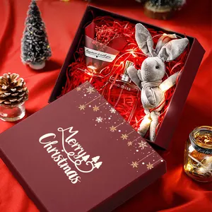 カスタムロゴ化粧品包装紙郵送ボックスカスタムレッドクリスマスチョコレートキャンディーギフト包装ボックス
