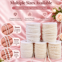 Chaîne de perles tressée flexible en plastique, 4-12 mm, blanche, imitation perle, guirlande pour ornement de gâteau de mariage rustique et élégant