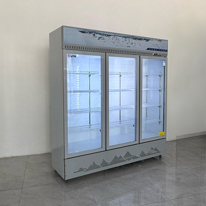 Réfrigérateur commercial haut de gamme à 3 portes vitrées avec éclairage supérieur <span class=keywords><strong>pour</strong></span> présentation de boissons en magasin de détail - Product Image 2