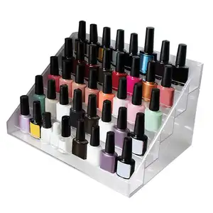 Display del contatore 5 Livelli Acrilico Nail Polish Espositore Cremagliera Cosmetici Organizzatore