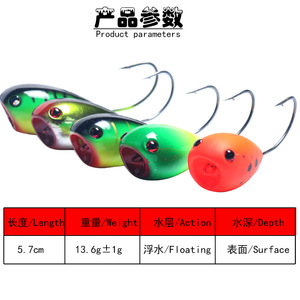 Señuelo de pesca tipo huevo croata de 5.7cm y 13.6g, cebo de superficie para pesca en agua dulce y pesca en hielo, con anzuelo simple, para uso en lagos. - Product Image 2