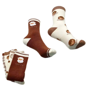 OEM Customizable New Fashion Women's Crew <b>Socks</b> Cartoon Embroidery Jacquard Stripe Design Warm Pattern High Quality - Product Image 2
