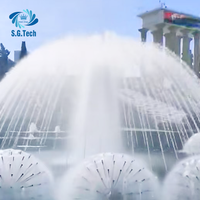 Meilleures ventes 2026 Fontaine extérieure moderne en acier inoxydable avec jet de pierre, boule de cristal, buse pissenlit et couronne d'eau musicale de jardin