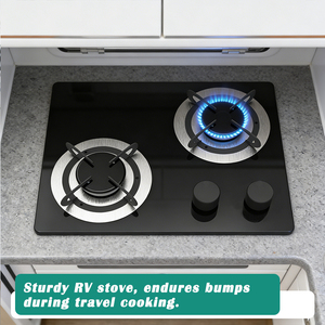 Cuisinière à gaz double brûleur haute efficacité JDA pour camping-car et <span class=keywords><strong>caravane</strong></span>, taille 380x300mm, pour cuisine mobile - Product Image 3