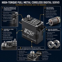 Waillynice H45 35KG 45KG HV Motor Servo Digital Tanpa Inti 8.4V 48kg.cm Roda Gigi Baja untuk Helikopter RC 1/8 1/10 Crawler