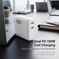 Chargeur mural USB C haute puissance 100W avec prises interchangeables AU UK EU US, chargeur PD GaN pour appareils intelligents