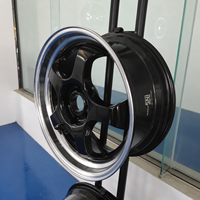 Venta al por mayor de fábrica: Nuevas llantas de aleación de alto rendimiento Hyper Black de 5 radios, 15 pulgadas, con plato profundo, fundidas, 8x100 8x114.3, marca XCD 1