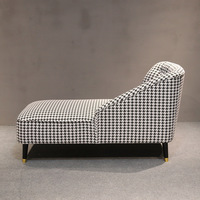 Chaise longue compacte pour chambre à coucher, salon, canapé, fauteuil inclinable simple, moderne, luxueux, pied-de-poule, multifonctionnel, petit appartement