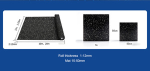 Rollo de suelo de goma para gimnasio, antideslizante, absorbente de impactos, tapete de goma granulado para gimnasio en casa, estudio de fitness, interior. - Product Image 5