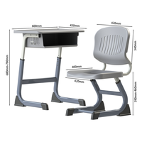 Ensemble de bureau et chaise en bois pour élèves du primaire, de qualité supérieure, moderne, confortable, durable, réglable, pour la maison, le bureau et l'école, garantie 5 ans
