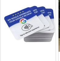 Carte NFC programmable en acrylique pour avis Google, personnalisable, réutilisable, carte de visite intelligente NFC
