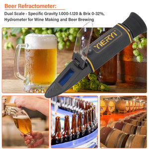 Nouveau réfractomètre Brix portable 0-32% hydromètre Brix & SG à double échelle, pour le brassage de fruits, légumes, jus, confiture, vin et bière - Product Image 4