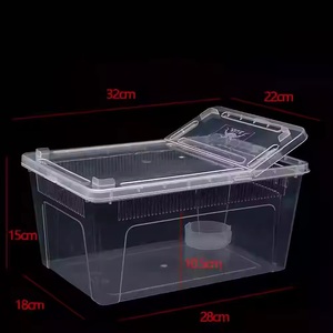 32*22*15cm yeni tasarım şeffaf siyah plastik küçük hava delikleri ile evcil hayvan kafesi sürüngen yetiştiriciliği kutusu - Product Image 6