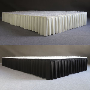 Modern Skirting Props Ruffled Stage Skirt Milk Silk Material Stage Apron for Wedding Party Events Theater Decor-Custom Size - Product Image 4