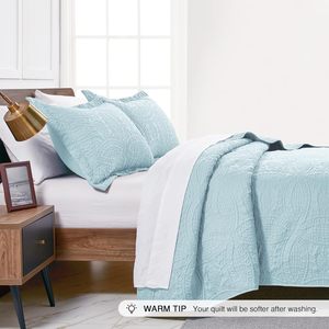Offre Spéciale : Parure de Lit de Luxe d'Été Personnalisée Bleu Clair Grande Taille – Couvre-lits et Nappes Ultrasoniques à Motifs Imprimés pour Usage Domestique - Product Image 3