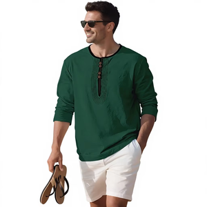 T-shirts en coton pour hommes, Pima Premium, vente en gros, marque de qualité supérieure, 100% coton, design logo, 240 g/m², t-shirt pour hommes, taille plus, coupe ajustée - Product Image 6