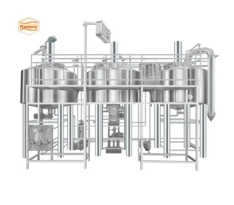 Thiết bị sản xuất bia bằng thép không gỉ brewhouse 1500L 2000L 3 tàu bia thiết bị sản xuất bia