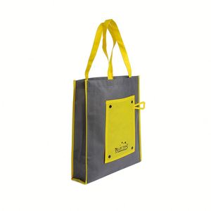 New Design Reusable Shopping <b>Bag</b> Folding Non Woven Tote <b>Bag</b> With Button - Product Image 2