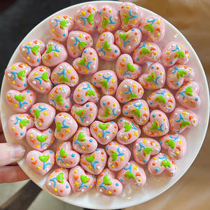 Gros Main Dessiné Coeur Doodle DIY Accessoires Acrylique Dessin Animé Perles avec Trous Mignon Cheveux Cravate et Téléphone Cas Décorations - Product Image 5